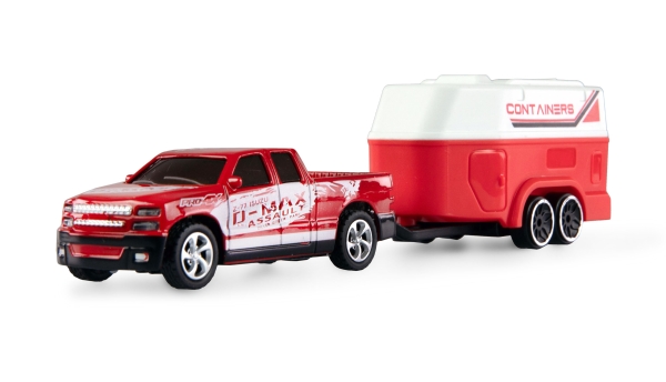 22681 RC PICKUP DIE CAST mit Pferdeanhänger 1:64 RTR rot